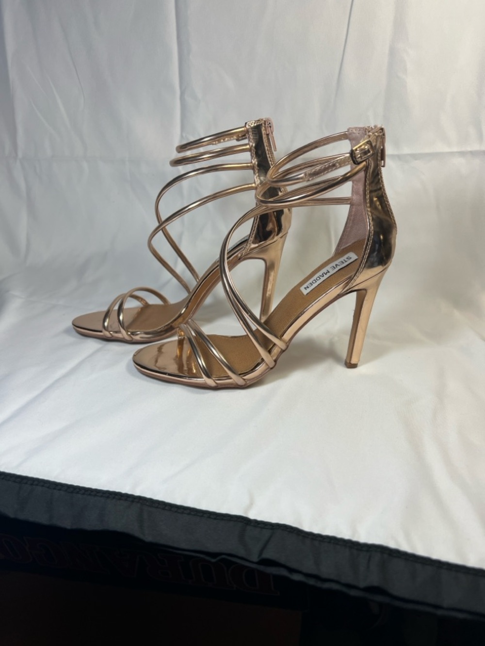 Steve Madden Metallic Rose Gold Strappy Heels